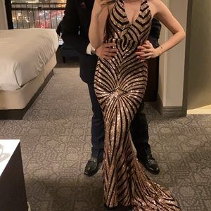 Black and Gold sequence dress